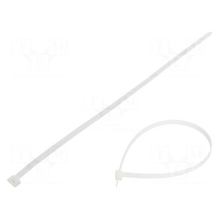 Cable tie | L: 450mm | W: 9mm | polyamide | 778N | natural | Ømax: 130mm