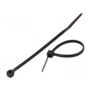 Cable tie | L: 60mm | W: 2.5mm | polyamide | 80N | black | Ømax: 12.6mm