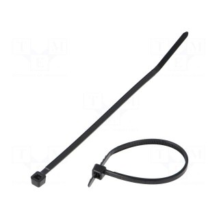 Cable tie | L: 99mm | W: 2.5mm | polyamide | 80N | black | Ømax: 22mm