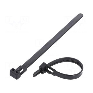 Cable tie | multi use | L: 125mm | W: 7.2mm | polyamide | 222N | black