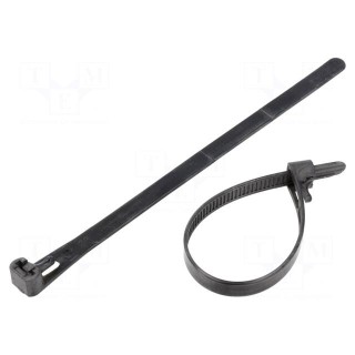 Cable tie | multi use | L: 150mm | W: 7.2mm | polyamide | black | 100pcs.
