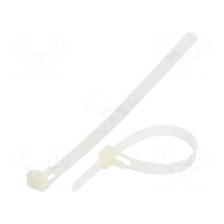 Cable tie | multi use | L: 150mm | W: 7.6mm | polyamide | 222N | natural