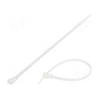 Cable tie | multi use | L: 200mm | W: 4.8mm | polyamide | 222N | natural
