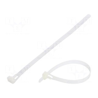Cable tie | multi use | L: 200mm | W: 7.6mm | polyamide | 222N | natural