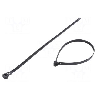 Cable tie | multi use | L: 300mm | W: 7.6mm | polyamide | 222N | black