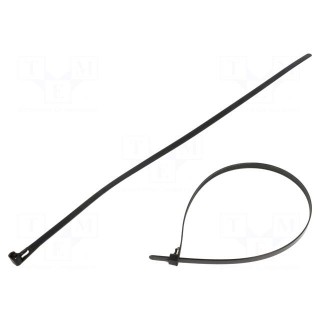 Cable tie | multi use | L: 400mm | W: 7.2mm | polyamide | black | 100pcs.