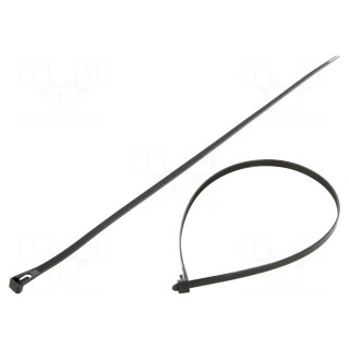 Cable tie | multi use | L: 450mm | W: 7.2mm | polyamide | black | 100pcs.