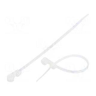 Cable tie | with a hole for screw mounting | L: 112mm | W: 2.5mm