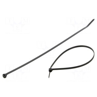 Cable tie | with a metal clasp | L: 295mm | W: 4.8mm | 222N | black