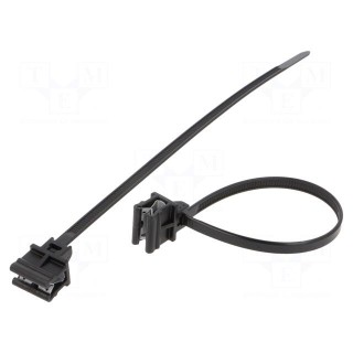 Cable tie | with fixing for edges | L: 160mm | W: 4.6mm | black