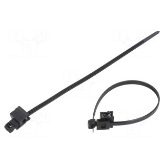 Cable tie | with fixing for edges | L: 200mm | W: 4.8mm | polyamide