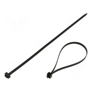 Cable tie | with fixing lugs | L: 375mm | W: 7.5mm | polyamide | 700N