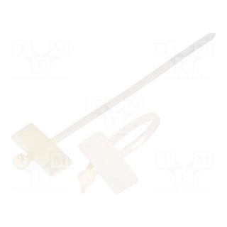 Cable tie | with label | L: 100mm | W: 2.5mm | natural | 100pcs.