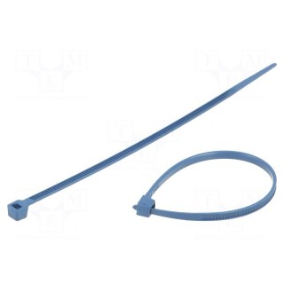 Cable tie | with metal | L: 100mm | W: 2.5mm | polyamide | 80N | blue