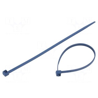 Cable tie | with metal | L: 150mm | W: 3.6mm | polyamide | 180N | blue