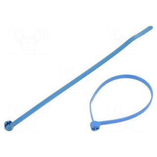 Cable tie | with metal | L: 186mm | W: 4.6mm | polyamide | 200N | blue