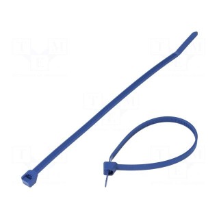 Cable tie | with metal | L: 186mm | W: 4.8mm | polypropylene | 133N | blue