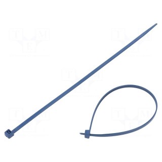 Cable tie | with metal | L: 200mm | W: 3.6mm | polyamide | 180N | blue