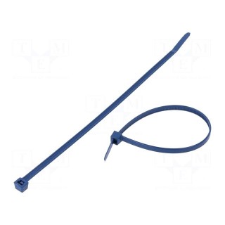 Cable tie | with metal | L: 200mm | W: 4.6mm | polyamide | 225N | blue