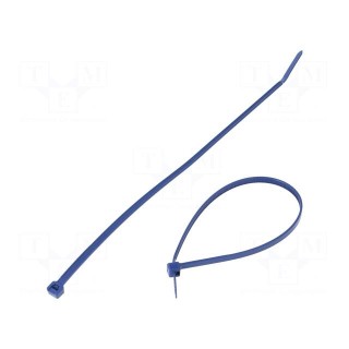 Cable tie | with metal | L: 203mm | W: 3.4mm | polypropylene | 80N | blue