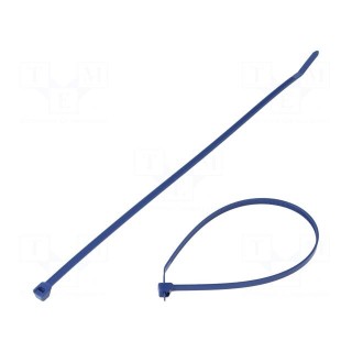 Cable tie | with metal | L: 292mm | W: 4.8mm | polypropylene | 133N | blue