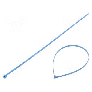 Cable tie | with metal | L: 361mm | W: 4.8mm | polyamide | 222N | blue