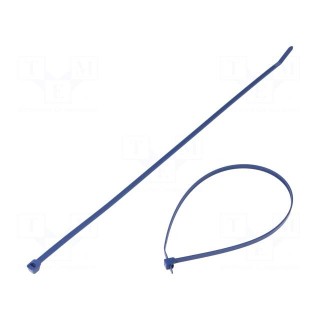 Cable tie | with metal | L: 366mm | W: 4.8mm | polypropylene | 133N | blue