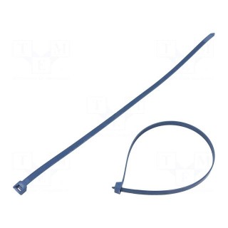 Cable tie | with metal | L: 380mm | W: 7.6mm | polyamide | 540N | blue