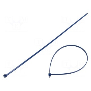Cable tie | with metal | L: 390mm | W: 4.6mm | polyamide | 225N | blue