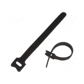 Hook and loop fastener | L: 150mm | W: 10mm | black | 20pcs | Ømax: 36mm