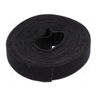 Velcro tie | L: 4m | W: 16mm | black | Package: reel