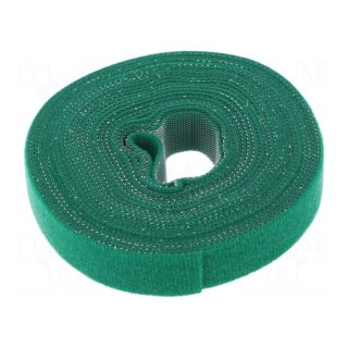 Velcro tie | L: 4m | W: 16mm | green | Package: reel
