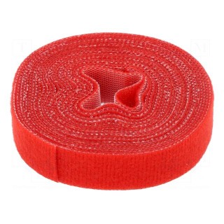 Velcro tie | L: 4m | W: 16mm | red | Package: reel