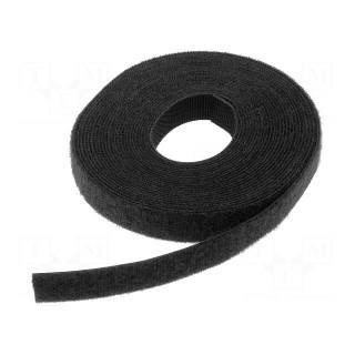 Velcro tie | L: 5m | W: 12.5mm | black | -20÷75°C