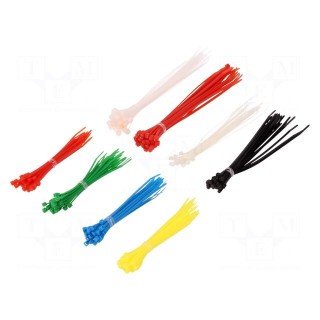 Ties set | polyamide | black,red,natural,blue,green,yellow