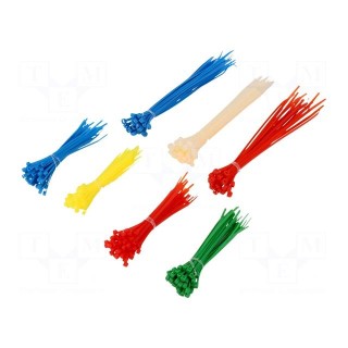 Ties set | polyamide | red,natural,blue,green,yellow | 300pcs.