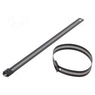 Cable tie | L: 200mm | W: 12mm | acid resistant steel AISI 316 | 1112N