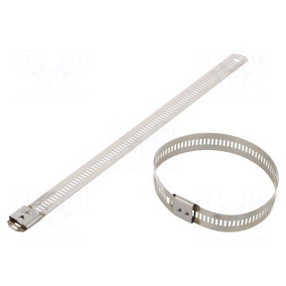 Cable tie | L: 200mm | W: 12mm | stainless steel AISI 304 | 1112N