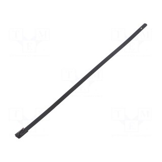 Cable tie | L: 200mm | W: 4.6mm | stainless steel | 445N | Colour: black