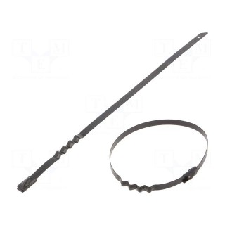 Cable tie | L: 200mm | W: 4.6mm | stainless steel AISI 304 | 445N | wave