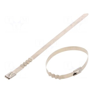Cable tie | L: 200mm | W: 7.9mm | stainless steel AISI 304 | 1112N