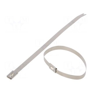 Cable tie | L: 201mm | W: 7.9mm | acid resistant steel AISI 316 | 2kN