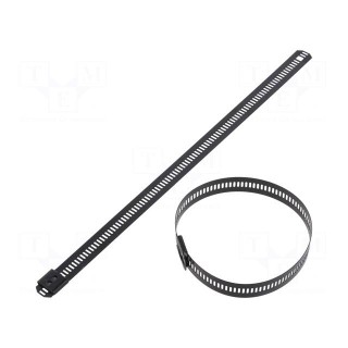 Cable tie | L: 225mm | W: 12mm | acid resistant steel AISI 316 | 1112N