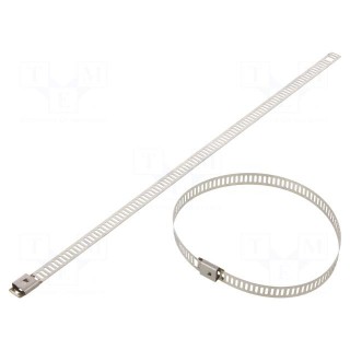 Cable tie | L: 225mm | W: 7mm | acid resistant steel AISI 316 | 445N