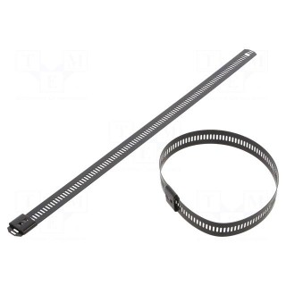 Cable tie | L: 250mm | W: 12mm | acid resistant steel AISI 316 | 1112N