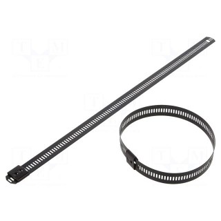 Cable tie | L: 250mm | W: 12mm | stainless steel AISI 304 | 1112N
