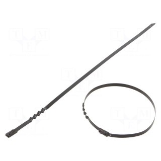 Cable tie | L: 260mm | W: 4.6mm | stainless steel AISI 304 | 445N | wave