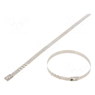 Cable tie | L: 260mm | W: 7.9mm | stainless steel AISI 304 | 1112N
