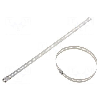 Cable tie | L: 300mm | W: 12mm | stainless steel AISI 304 | 1112N
