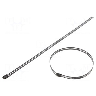 Cable tie | L: 300mm | W: 7mm | acid resistant steel AISI 316 | 445N